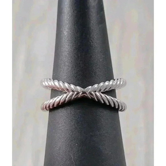 David Yurman Platinum Crossover Cable 1.00ct GIA Round Diamond Engagement Ring - Picture 7 of 12